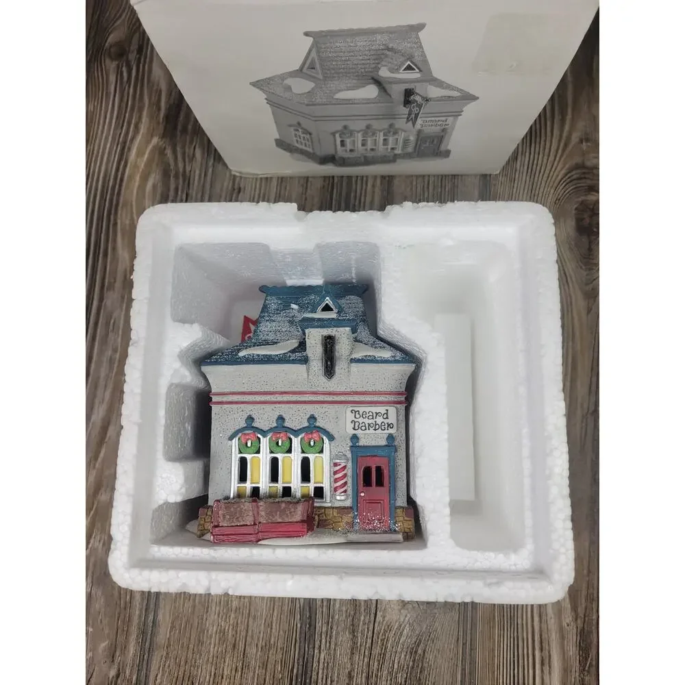 Dept 56 Beard Barber Shop North Pole Series Christmas Village House No Cord